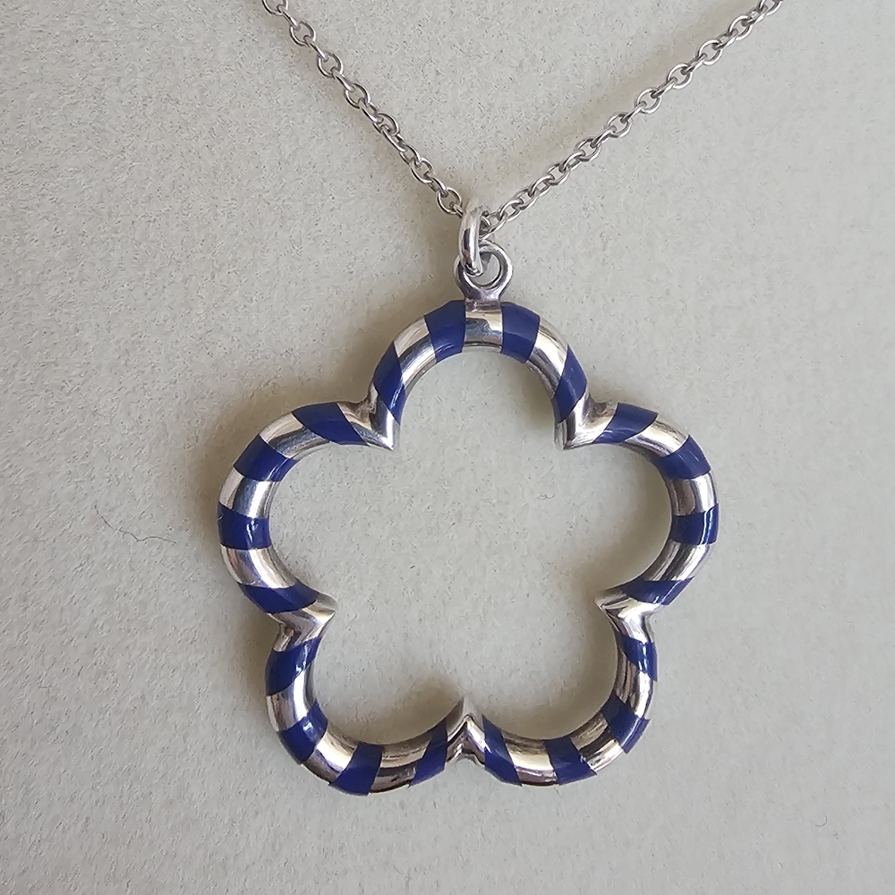 Tiffany & Co. Picasso Palina Blue Enamel, 18in Necklace, EUC